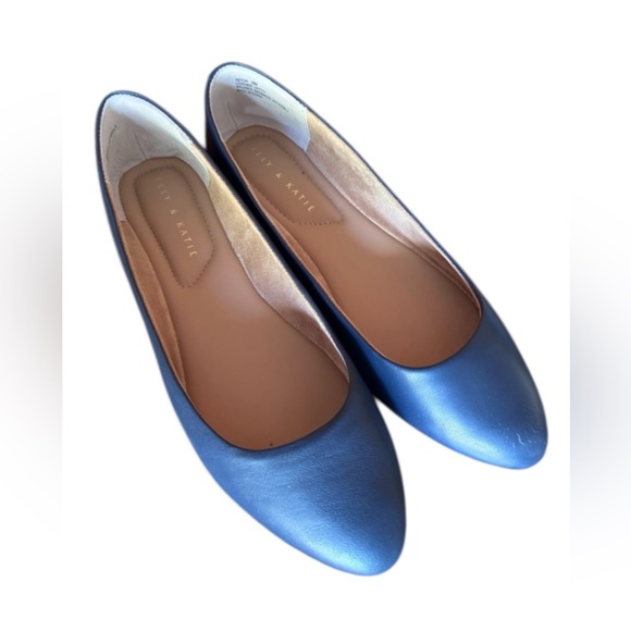 Kelly & Katie Shoes - Kelly & Katie Chic Blue Leather Flats – Size 8 Women’s Everyday Style